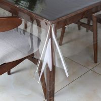 【Slow life】 ผ้าปูโต๊ะ PVC โปร่งใสกันน้ำและกันน้ำมันทำความสะอาดง่ายร้านอาหารในบ้านทรงกลม
