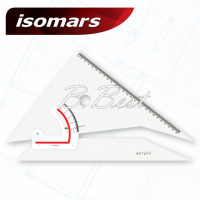 ISOMARS ไม้ฉากปรับมุม ไม้บรรทัดมุมฉาก ไม้บรรทัดฉากปรับมุม Adjustable Set Square ขนาด 8 / 10 นิ้ว