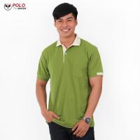 เสื้อโปโล KanekoTK สีสด ยับยาก สีเขียวขี้ม้า PK035 (ชาย) - PMKPOLOMAKER