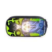 【LZ】﹉  Caixas de lápis de bloqueio azul anime lona lápis sacos papelaria escola escritório estacionário pencilcases spy família grande capacidade caixa