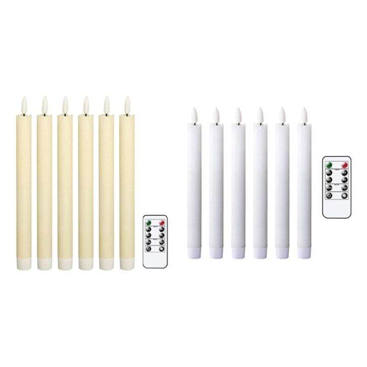 LED Electronic Long Rod Candle Light With 10Key Remote Timer, Battery