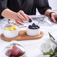 Japanese Salad Bowl Food Tray Set Creative Ceramics Seasoning Small Dish Round Plate Snack Dried Fruit Cake Plate Decor Tray