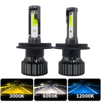 [ANYA Auto Parts] ใหม่ P1ไฟ Led ขนาดเล็กสำหรับรถยนต์หลอดไฟหน้า H7 H4 H1 H3 9005 HB3 9006 HB4 9012 H11 H8 H9 H27 H16ไฟหน้า80W 16000LM