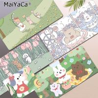 Flower Rabbit Bear Girl Mat แผ่นรองเมาส์เกมยางธรรมชาติ Kawaii โต๊ะสำหรับเด็กหญิงวัยรุ่นห้องนอนขนาดเสื่อโต๊ะ