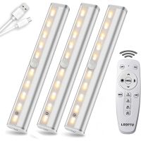 LED Closet Lights with Remote Control 20 LED USB Rechargeable Under Cabinet Lights Wireless Stick on Anywhere Touch Night Light Ceiling Lights