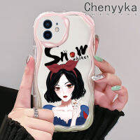 เคส Chenyyka สำหรับ iPhone 12 12 12 Pro 12 Mini 12 Pro Max เคสสวยงามรูปเด็กผู้หญิงสีขาวหิมะสวยงามขอบเนื้อครีมนิ่มเคสมือถือกันกระแทกแบบใสโปร่งใสลายกล้องถ่ายรูปที่สร้างสรรค์เคสป้องกันซิลิกาเจล