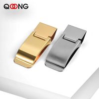 QOONG Custom Lettering Stainless Steel Two Colors Money Clip Holder Slim Pocket Cash ID Credit Card Metal Clips Wallet 40-010