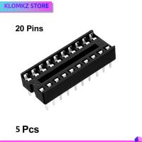 KLOMKZ 5pcs 20พิน ซ็อกเก็ตวงจร สีดำสีดำ ชิป IC IC 2แถวค่ะ ตัวแปลงซ็อกเก็ต ซ็อกเก็ต IC