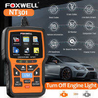 Foxwell NT301 Plus พลัส OBD2 Scannerสแกนเนอร์ตรวจสอบเครื่องยนต์เต็มรูปแบบข้อมูลสตรีมแบตเตอรี่โวลต์แสดงทดสอบอัตโนมัติยานยนต์ OClean ข้อผิดพลาดรหัสอ่าน DBD 2 /Eobd ดีเซล/ก๊าซวินิจฉัยเครื่องมือสแกนสำหรับรถยนต์สากลทั้งหมด