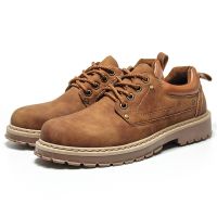 COD DSFEDTGETEER New Men Retro Casual Shoes Lace-up Flat Shoes Male Fashion Leather Shoes