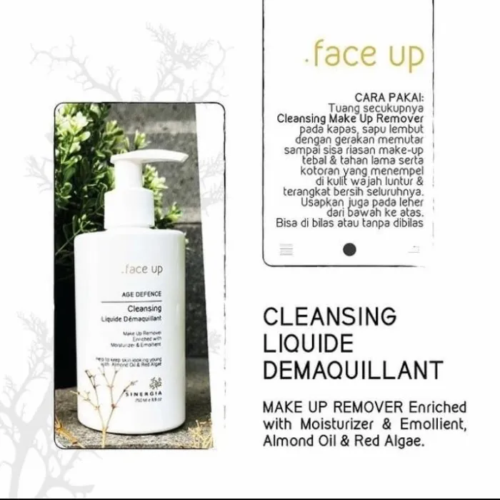 Sinergia face Up Age Defence Cleansing Liquide Demaquillant 250 ml