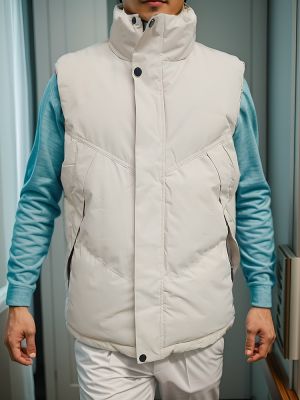 HOT11★เสื้อกั๊กกันหนาวใหม่สำหรับเกาหลีผู้ชาย, แจ็คเก็ตลำลองกันลมกันหนาวแขนกุดคอตั้งกันหนาว