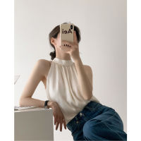 Gifts Port Wind Hanging Neck Top Female Camisole Sleeveless Vest Design Sense Niche Wearing Beauty Shoulder Elegant