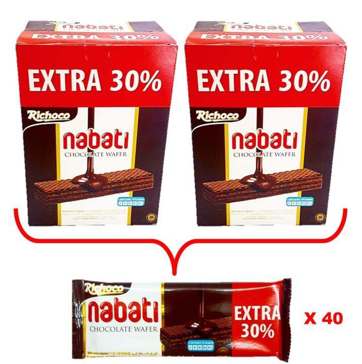 Nabati Chocolate Wafer (20pcs x 18g x 2box) Lazada