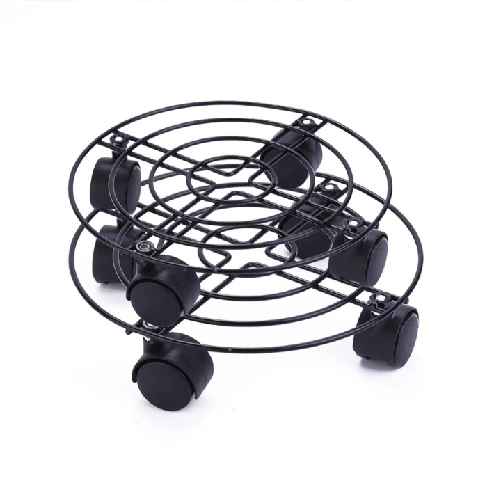 Nordic Style Outdoor Metal Rack 4 Wheels Plant Trolley Flower Pot