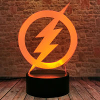 【CW】the Flash LOGO Model 3D Illusion LED Nightlight Colorful Changing Lighting super heros Figuras toys