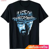 sgdfgh452 การส่งเสริม จบไม่สวย ละครอเมริกัน นักพิษวิทยา Breaking Bad I Am The One Who Knocks Blue Hue Portrait T-Shirt  S62C