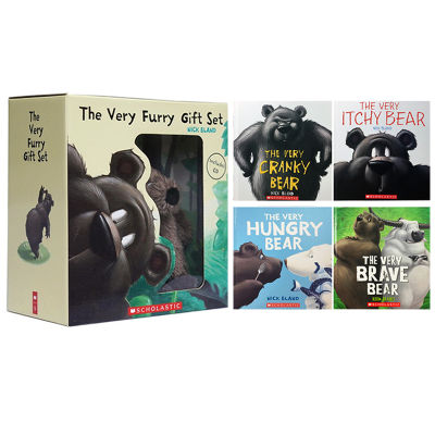 The very crazy bear / itchy bear / Hungary bear / brave bear gift box contains 4 volumes + 1CD + theme Plush Doll English original very bear series emotional picture book