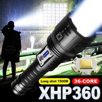 Strong Generation XHP360 High Powerful LED Flashlight Super Bright XHP199 Tactical Flash lights 18650 Outdoor Camping Hand lamps Rechargeable  Flashli