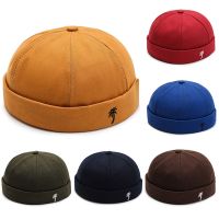 Beanie Hats Men Women Spring Autumn Landlord Hat Streetwear Hip Hop Brimless Hat Embroidered coconut tree Docker Cap Wholesale