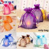 DEALIC 50pcs 9x12cm สีสัน งานสังสรรค์ งานแต่งงาน ถุงของขวัญ บรรจุภัณฑ์ เชียร์ Organza กระเป๋าเครื่องประดับ