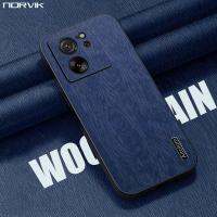 NORVIK เคสโทรศัพท์ Xiaomi 13T/13T Pro,หรูหราเคลือบหนังแบบลายไม้ธุรกิจ TPU คลุมทั้งหมด N17-D1ด้านหลังกันเหงื่อ