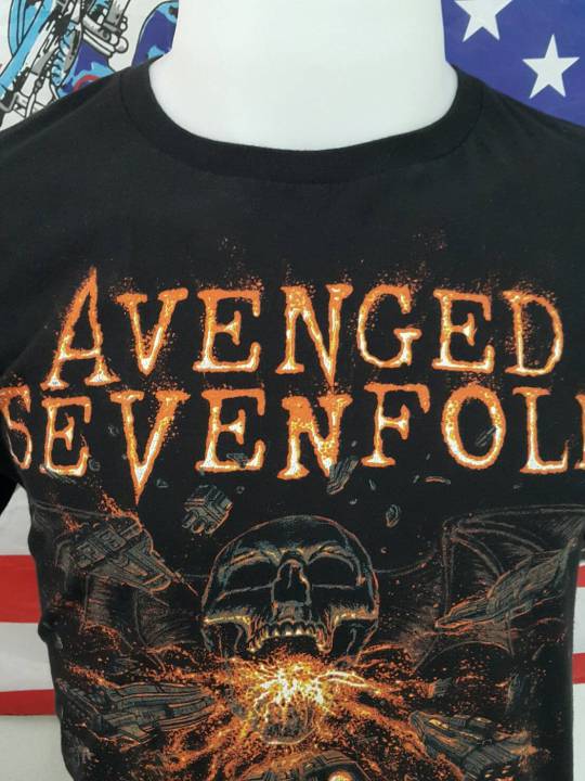 เสื้อยืดวินเทจ-เสื้อวงดนตรีร็อคavenged-sevenfol-ชาวอเมริกัน-งานแท้