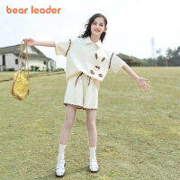 ชุดเสื้อผ้าเด็กผู้หญิง Bear Leader 4 5 7 9 11 13 15ปีชุดฤดูร้อนเสื้อโปโลและกางเกงขาสั้น2ชิ้นเครื่องแต่งกายลำลองชุดเสื้อยืดแขนยาวน่ารักสำหรับเด็กแฟชั่น