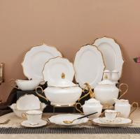 Factory Supply handmade porcelain 34 pcs Porcelain Dinnerware Sets Dinner Set For 7 Person Use