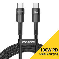 【Best-Selling】 Safwan traders Essager สาย USB C ถึง Type C PD100W 60W Fast Charge โทรศัพท์มือถือสายชาร์จสายไฟสำหรับ Macbook