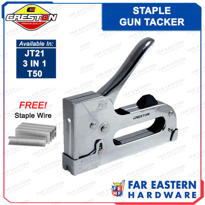 CRESTON Staple Gun Tacker FREE Stapler Wire JT21 / 3 in 1 / T50 CRHT