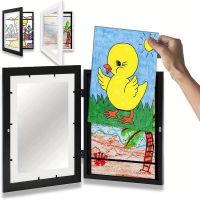 【hot】✔  Kids Frames Front Opening Changeable Artwork Display Storage Frame for Wall Pictures Crafts Children Drawings