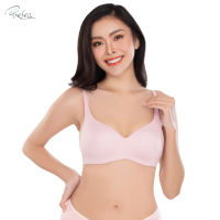 Presea  บราไร้โครง Wireless bra ตกแต่งผ้าลูกไม้ด้านหลัง สีชมพูอ่อน MA1514