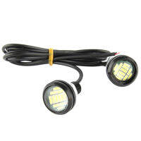 2Pcs สีขาว Eagle Eye LED รถย้อนกลับไฟเลี้ยวสัญญาณ Daytime ไฟเดย์ไลท์