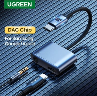 UGREEN USB C to AUX Cable Adapter Type C 3.5mm AUX Earphone Converter DAC Chip PD QC Charging For Huawei iPad Pro Samsung