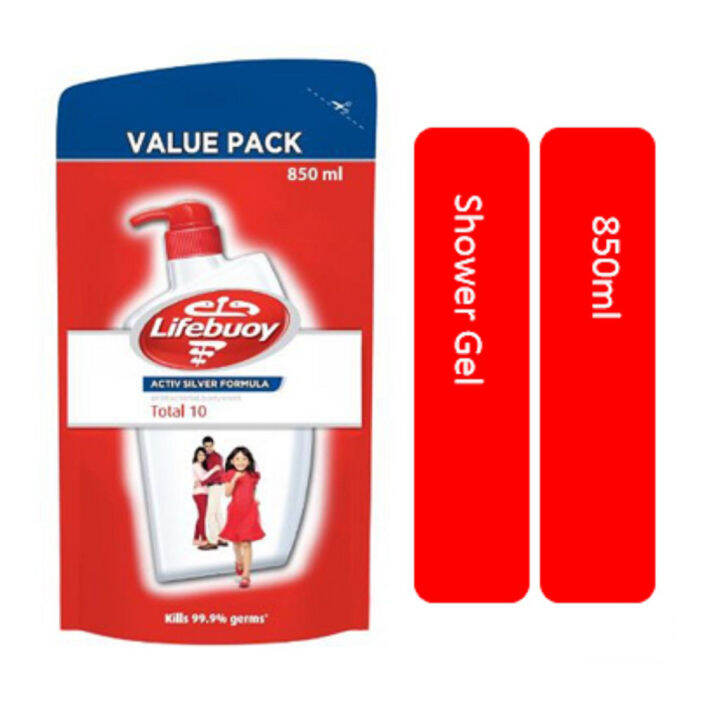 Lifebuoy Total 10 Shower Gel Refill Pack 850ML Lazada