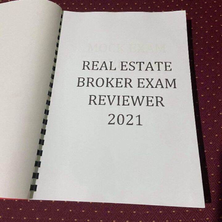 REBLEX Real Estate Broker Exam 2021Questions and Answers Reviewer Book