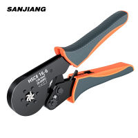 HSC8 16-6 Hexagonal Wire Ferrule Crimper Tool,Self-Adjustable Ratchat Crimping Pliers 0.08-16mm ² สำหรับขั้วปลายแขน