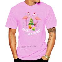 Flamingo T Shirt Merry Christmas 2021 Gift Mens Black T Shirt Cartoon Letter Short Sleeve Tops T Shirt Santa Tree Print Pri