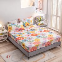 (New On Product) 1pcs 100 Cotton Printed Solid Fitted Sheet Mattress Cover Four Corners With Elastic Band Bed Sheet