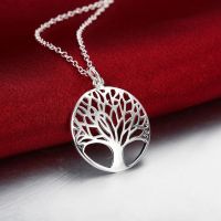 【cc】♛❇▼  925 Round tree Pendant Necklace Luxury Fashion Wedding Accessories Jewelry Gifts