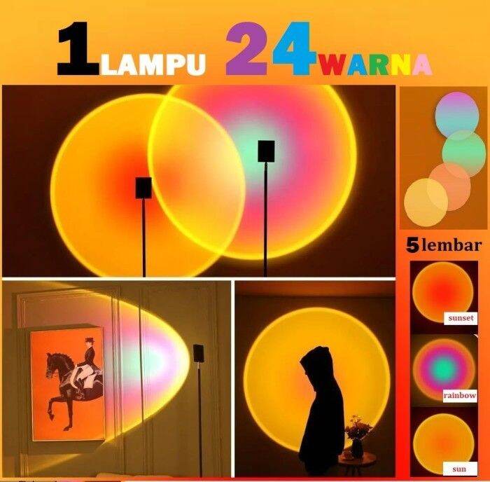 Sunset Lamp / Lampu Sunset LED / Lampu Efek Matahari / LED Sunset Lamp