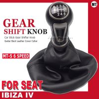 Carro Engrenagem Shift Knob para Seat Ibiza IV Car Stick Shift Handball Couro Gaiter Boot Cover 5 velocidades 6 velocidades Acessórios de carro Novo