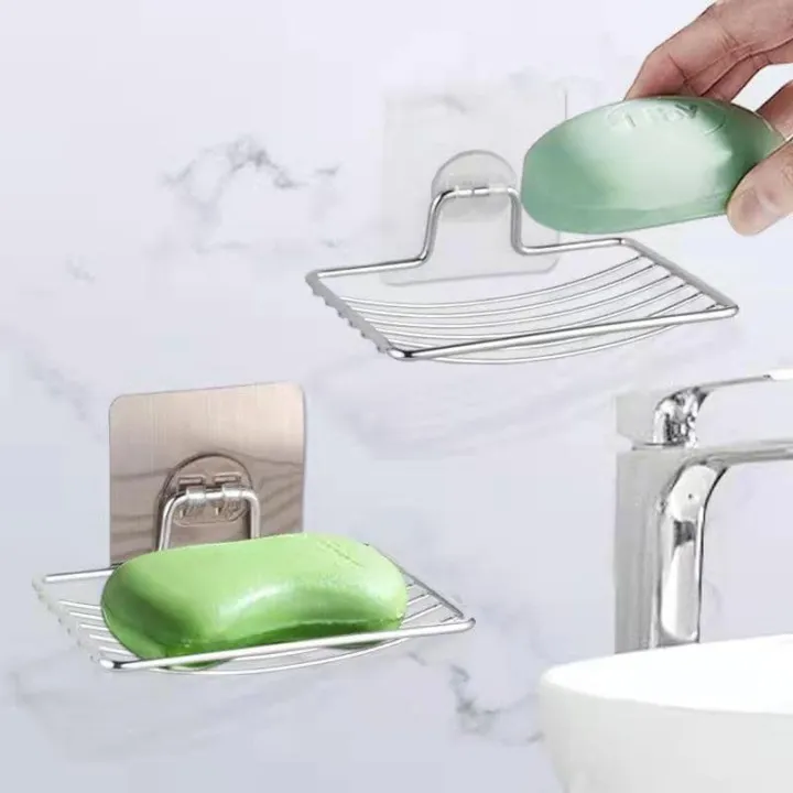 Magic Sticker Suction Cup Wall Soap Dish Holder Soap Storage Box For