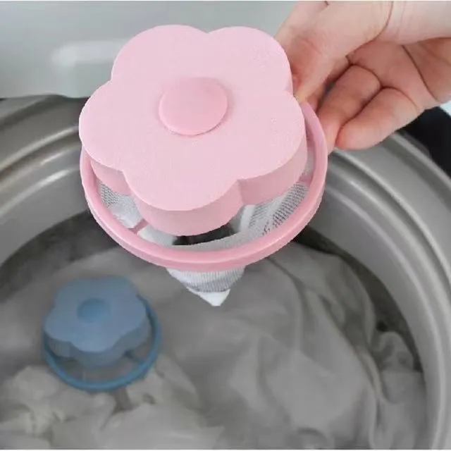 Home Floating Lint Hair Catcher Mesh Pouch Washing Machine Laundry Filter Bag Random Color 1716