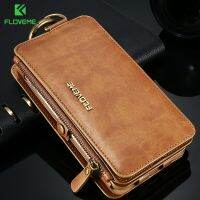 【Enjoy electronic】 FLOVEME Leather Wallet Case For iPhone 11 12 13Pro Max Cases for iPhone X/XS/XR 5/6/7/8 Plus Phone Case Retro Protective Cover