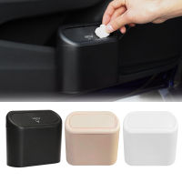 Car Mini Hanging Trash Bin Vehicle Garbage Organizer Dust Case Storage Box Pressing Type ABS Trash Can Auto Interior Accessories