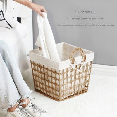 READY STOCK ✿WindSing✿ Nordic Style Laundry Basket with Handles Handmade Rattan Clothes Storage Basket Toy Storage Basket