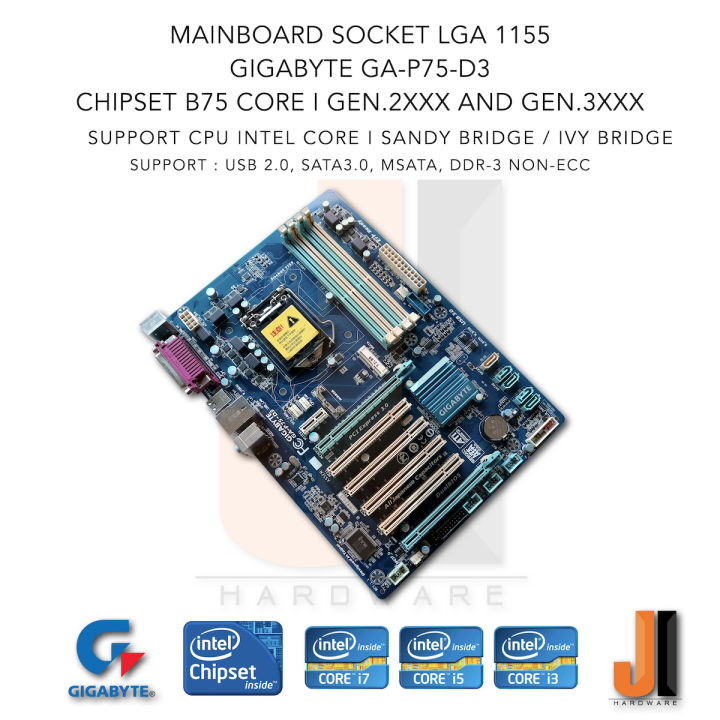 mainboard-gigabyte-ga-p75-d3-lga1155-support-intel-core-i-gen-2xxx-and-gen-3xxx-สินค้ามือสองสภาพดีมีการรับประกัน