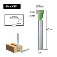 1/4Quot; 6Mm Shank T-Slot Cutter Router Bit Set Hex Bolt Key Hole Bits T Slotting Milling Cutter For Wood Drilling เครื่องมืองานไม้